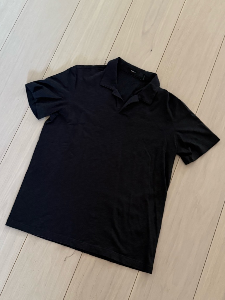 Theory Black Short-Sleeve Polo
